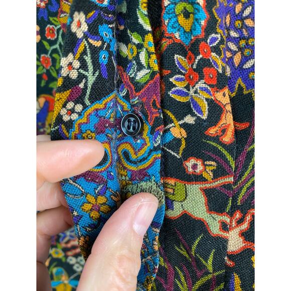 Vintage Howard Wolf Women's S Colorful Button Up Mock Neck Top - Picture 3 of 7